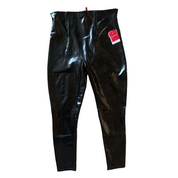 NWT- Spanx Faux Patent Leather Leggings - Picture 2 of 9